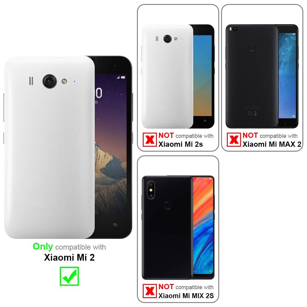 Cadorabo Hülle für Xiaomi Mi 2 Schutz Hülle in Braun Flip Etui Handyhülle Case Cover