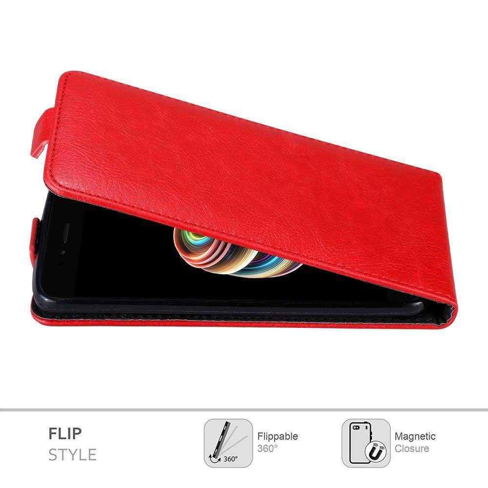 Cadorabo Hülle für Xiaomi Mi A1 / Mi 5X Schutz Hülle in Rot Flip Etui Handyhülle Case Cover