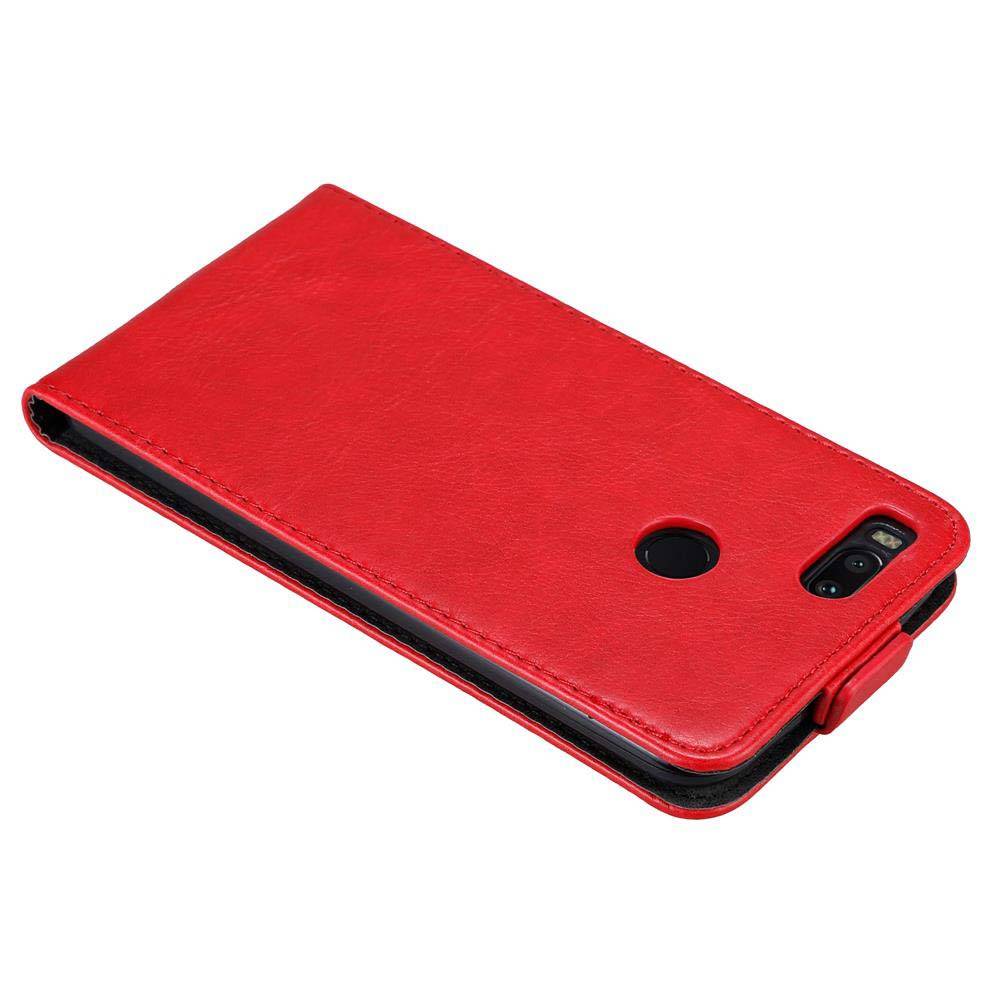 Cadorabo Hülle für Xiaomi Mi A1 / Mi 5X Schutz Hülle in Rot Flip Etui Handyhülle Case Cover