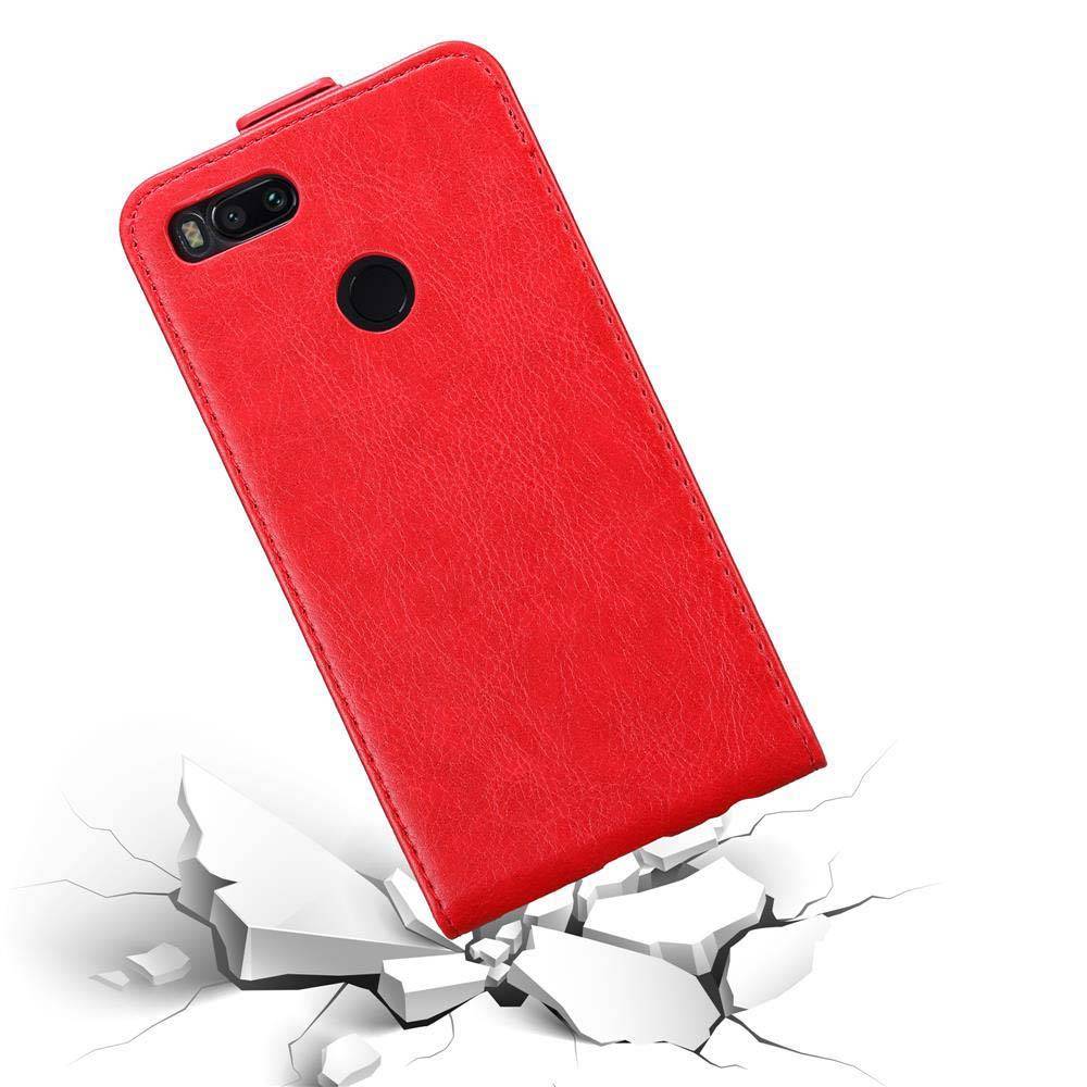 Cadorabo Hülle für Xiaomi Mi A1 / Mi 5X Schutz Hülle in Rot Flip Etui Handyhülle Case Cover