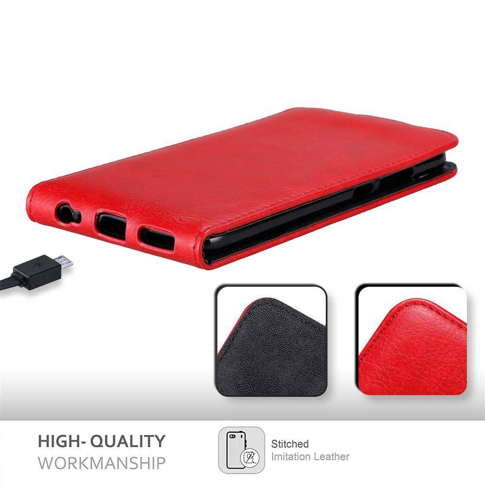 Cadorabo Hülle für Xiaomi Mi A1 / Mi 5X Schutz Hülle in Rot Flip Etui Handyhülle Case Cover