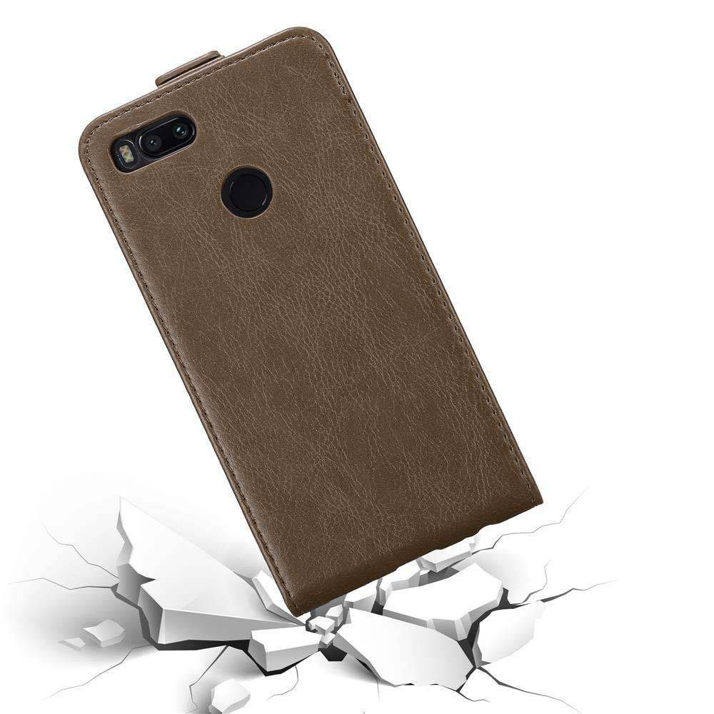 Cadorabo Hülle für Xiaomi Mi A1 / Mi 5X Schutz Hülle in Braun Flip Etui Handyhülle Case Cover