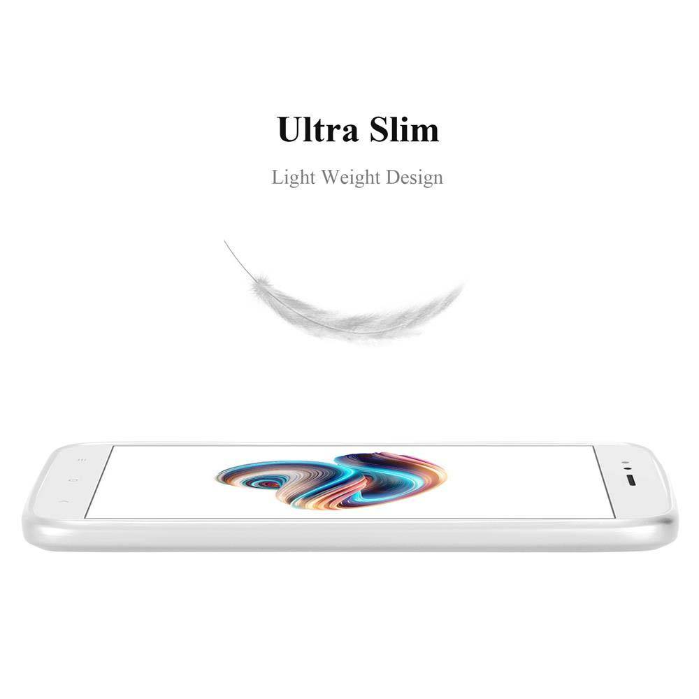 Cadorabo Hülle für Xiaomi Mi A1 / Mi 5X Schutzhülle in Silber Hard Case Handy Hülle Etui