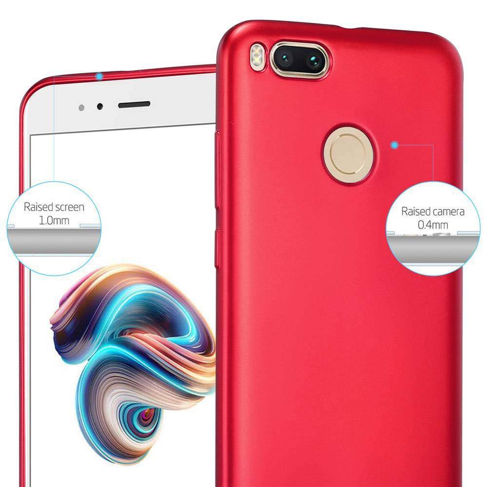 Cadorabo Schutzhülle für Xiaomi Mi A1 / Mi 5X Hülle in Rot Handyhülle TPU Silikon Etui Cover Case