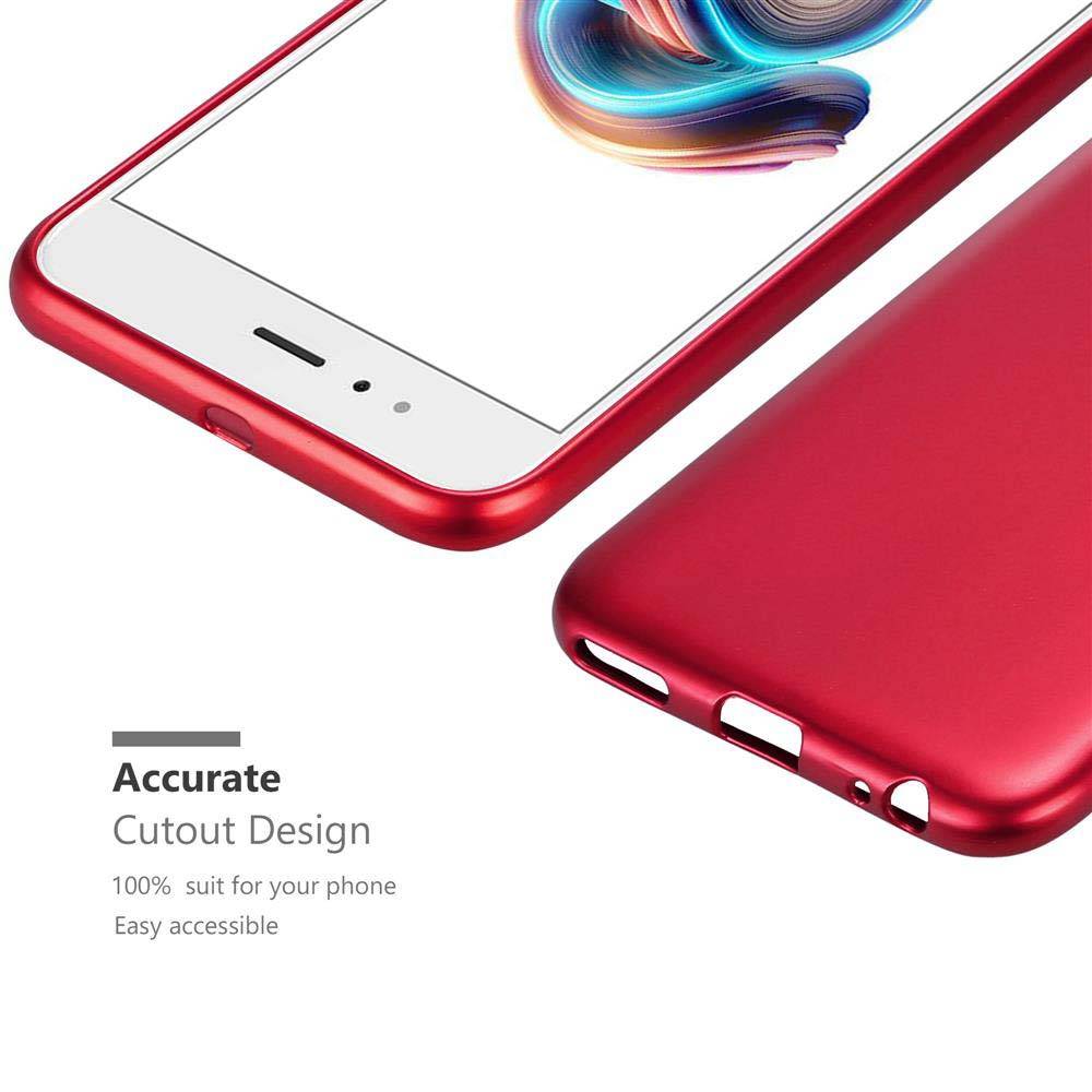 Cadorabo Schutzhülle für Xiaomi Mi A1 / Mi 5X Hülle in Rot Handyhülle TPU Silikon Etui Cover Case