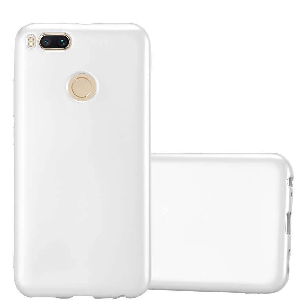 Cadorabo Schutzhülle für Xiaomi Mi A1 / Mi 5X Hülle in Silber Handyhülle TPU Silikon Etui Cover Case
