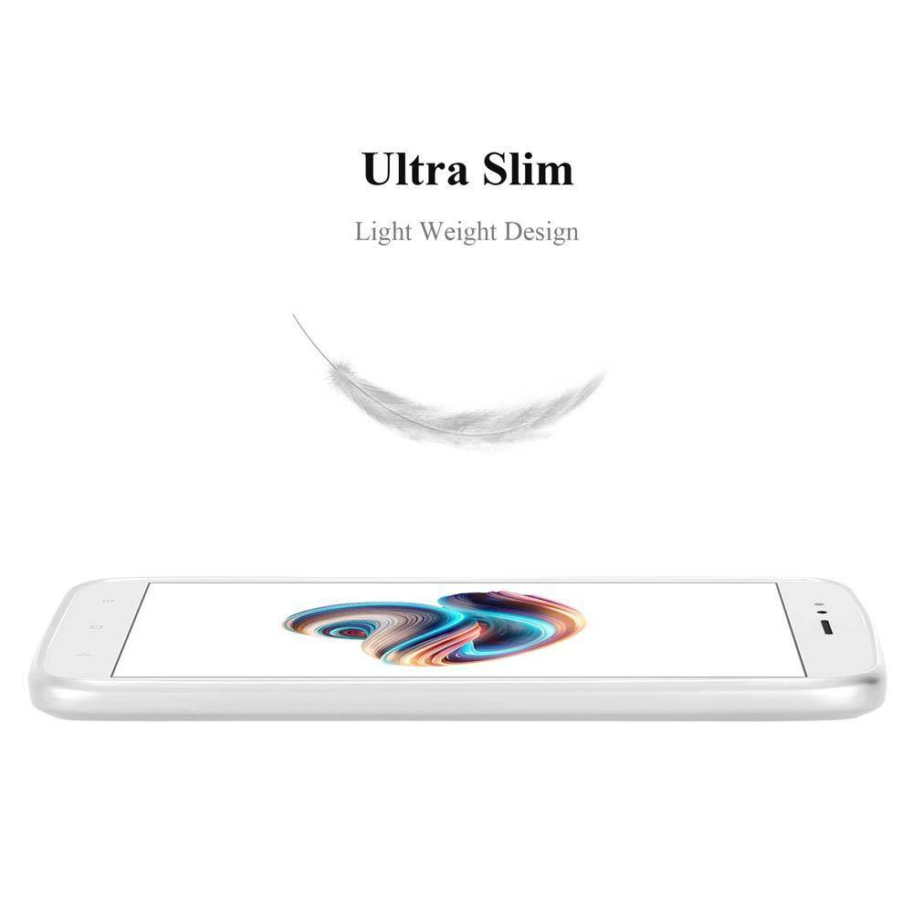 Cadorabo Schutzhülle für Xiaomi Mi A1 / Mi 5X Hülle in Silber Handyhülle TPU Silikon Etui Cover Case