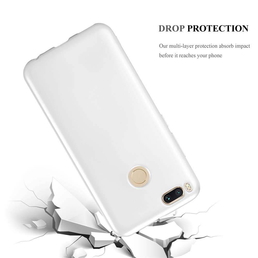 Cadorabo Schutzhülle für Xiaomi Mi A1 / Mi 5X Hülle in Silber Handyhülle TPU Silikon Etui Cover Case