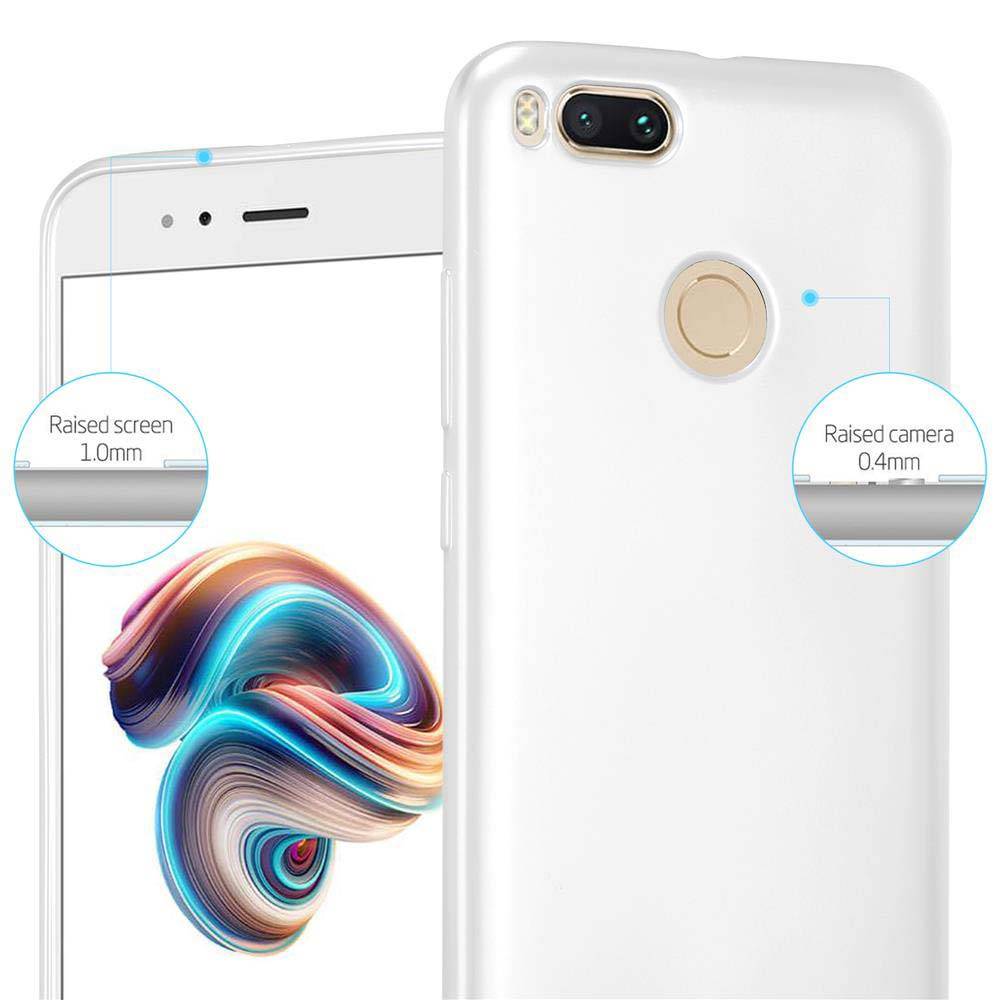 Cadorabo Schutzhülle für Xiaomi Mi A1 / Mi 5X Hülle in Silber Handyhülle TPU Silikon Etui Cover Case