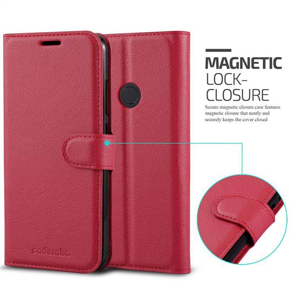 Cadorabo Hülle für Xiaomi Mi A2 / Mi 6X Schutz Hülle in Rot Handyhülle Etui Case Cover Magnetverschluss