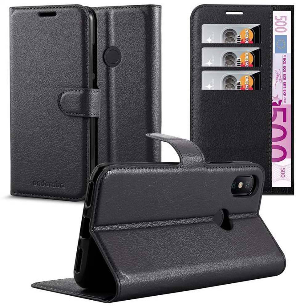 Cadorabo Hülle für Xiaomi Mi A2 / Mi 6X Schutz Hülle in Schwarz Handyhülle Etui Case Cover Magnetverschluss