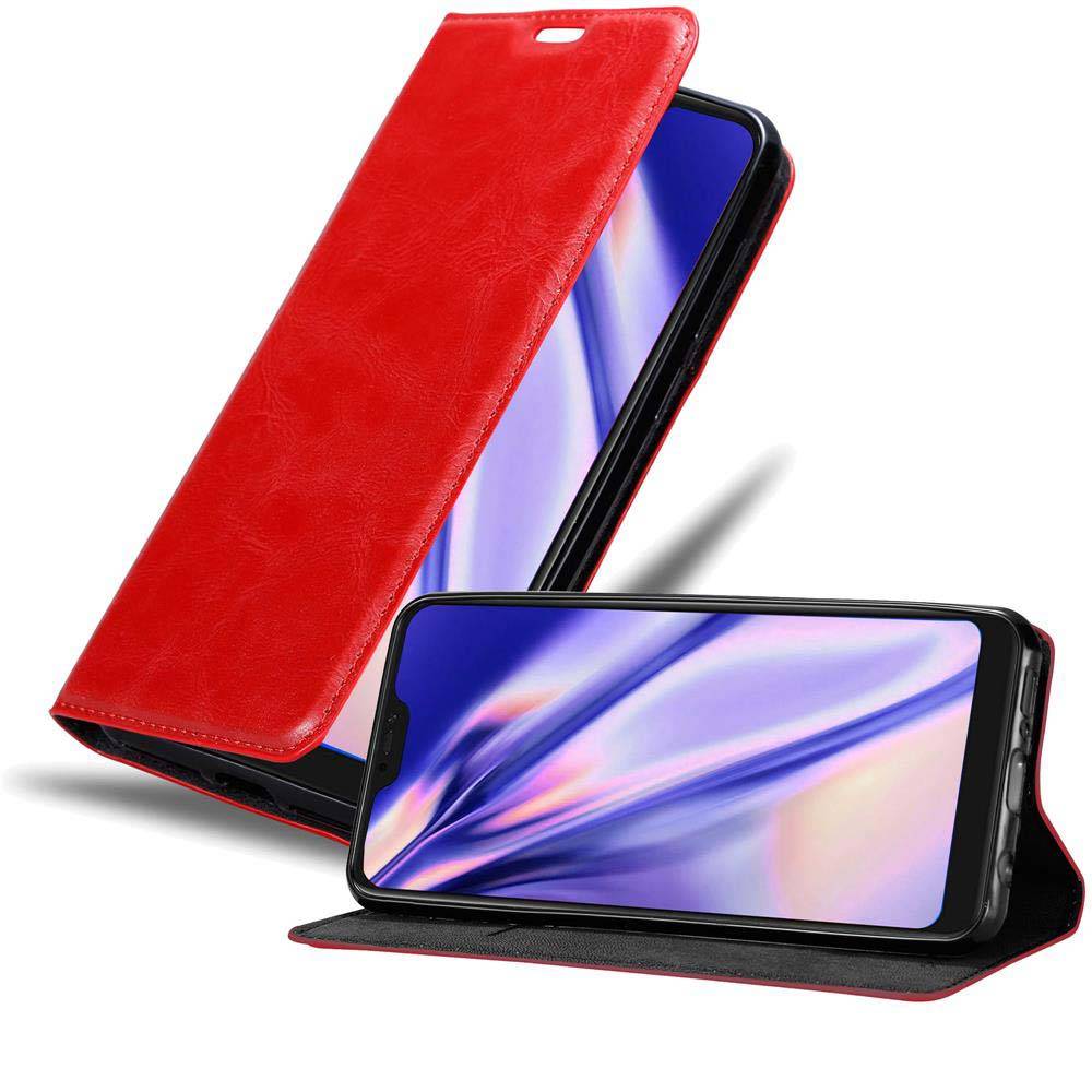 Cadorabo Hülle für Xiaomi Mi A2 LITE / RedMi 6 PRO Schutz Hülle in Rot Handyhülle Etui Case Cover Magnetverschluss