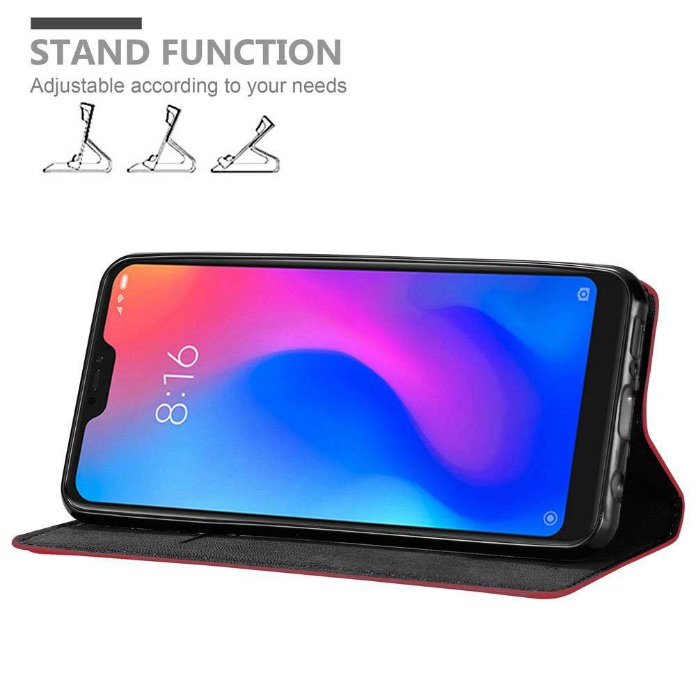 Cadorabo Hülle für Xiaomi Mi A2 LITE / RedMi 6 PRO Schutz Hülle in Rot Handyhülle Etui Case Cover Magnetverschluss