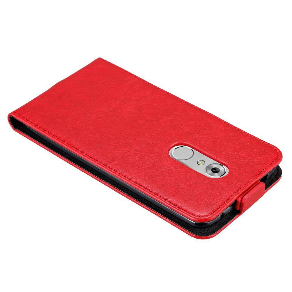 Cadorabo Hülle für ZTE Axon 7 Schutz Hülle in Rot Flip Etui Handyhülle Case Cover