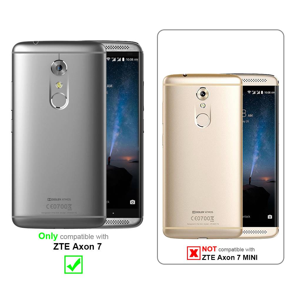 Cadorabo Hülle für ZTE Axon 7 Schutz Hülle in Braun Flip Etui Handyhülle Case Cover