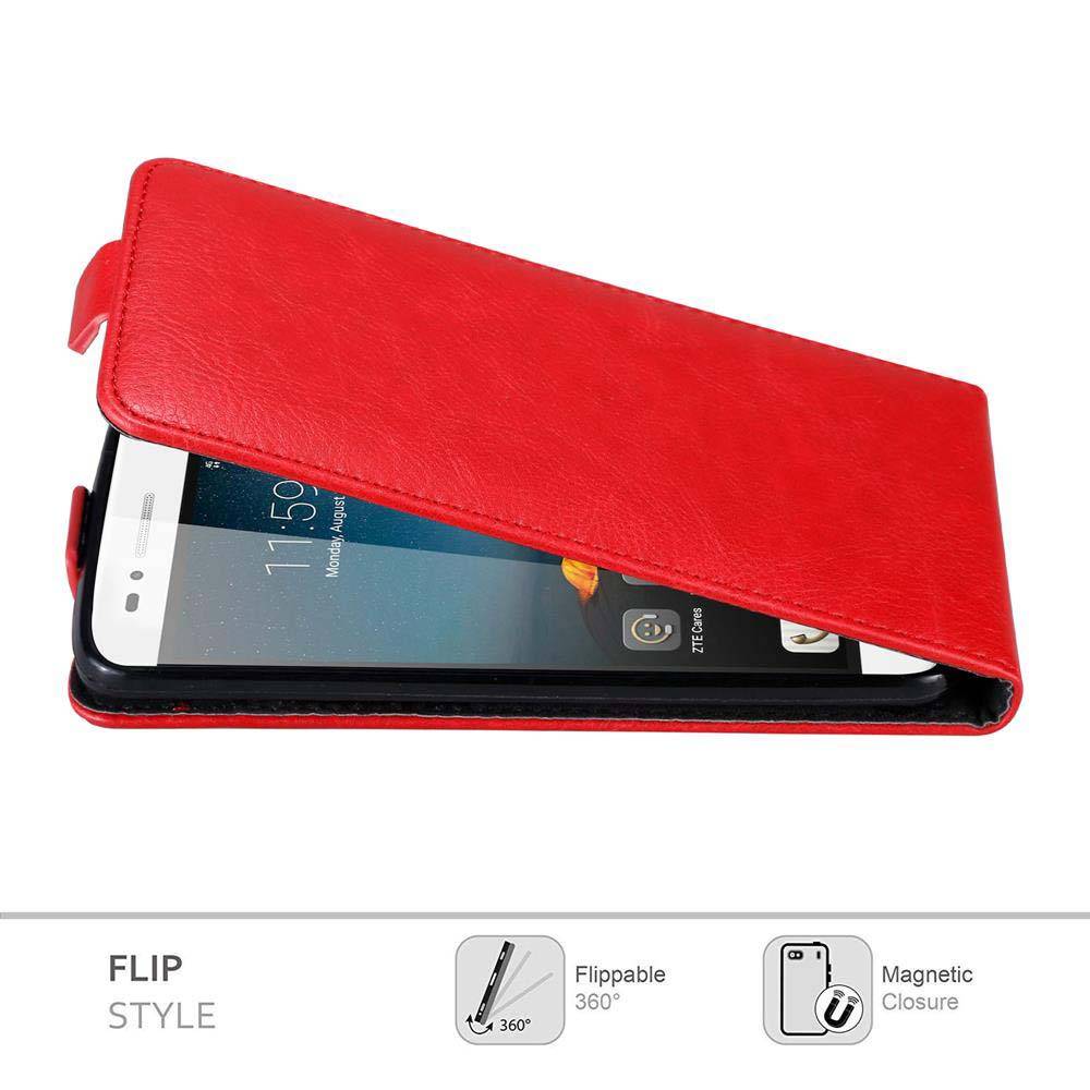 Cadorabo Hülle für ZTE Blade A612 Schutz Hülle in Rot Flip Etui Handyhülle Case Cover