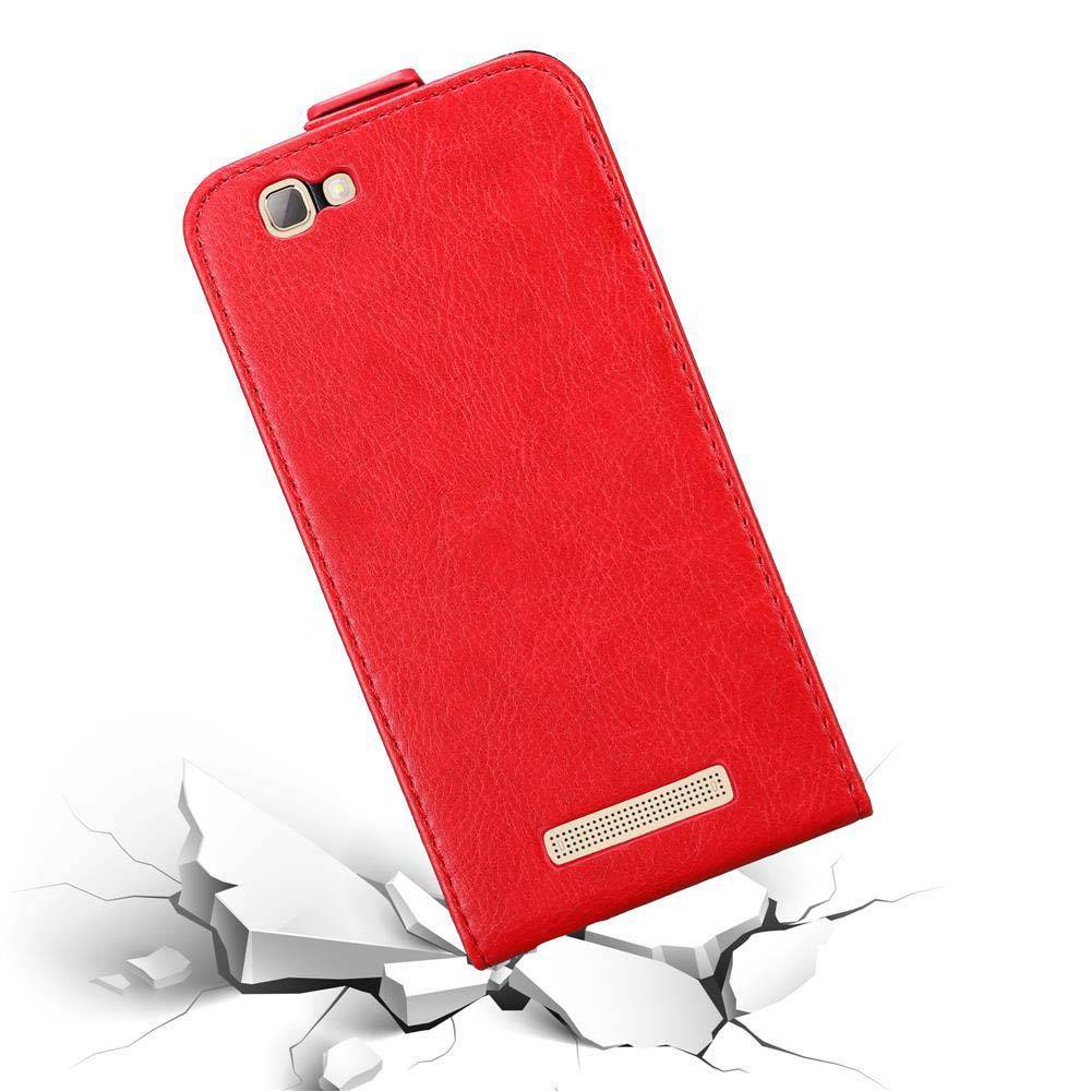 Cadorabo Hülle für ZTE Blade A612 Schutz Hülle in Rot Flip Etui Handyhülle Case Cover