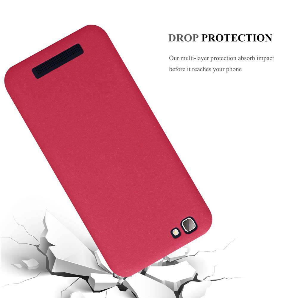 Cadorabo Schutzhülle für ZTE Blade A612 Hülle in Rot Handyhülle TPU Etui Cover Case