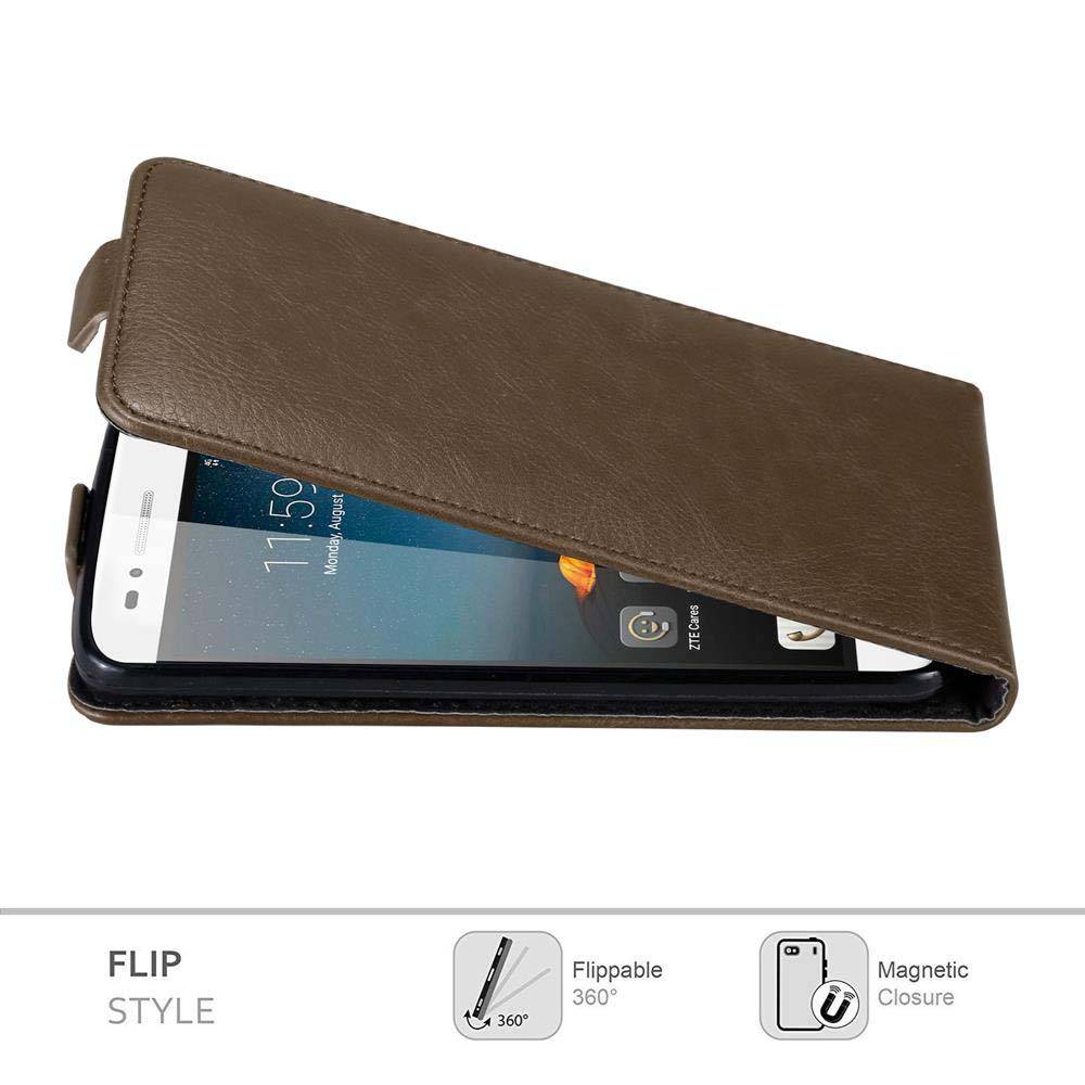Cadorabo Hülle für ZTE Blade A612 Schutz Hülle in Braun Flip Etui Handyhülle Case Cover