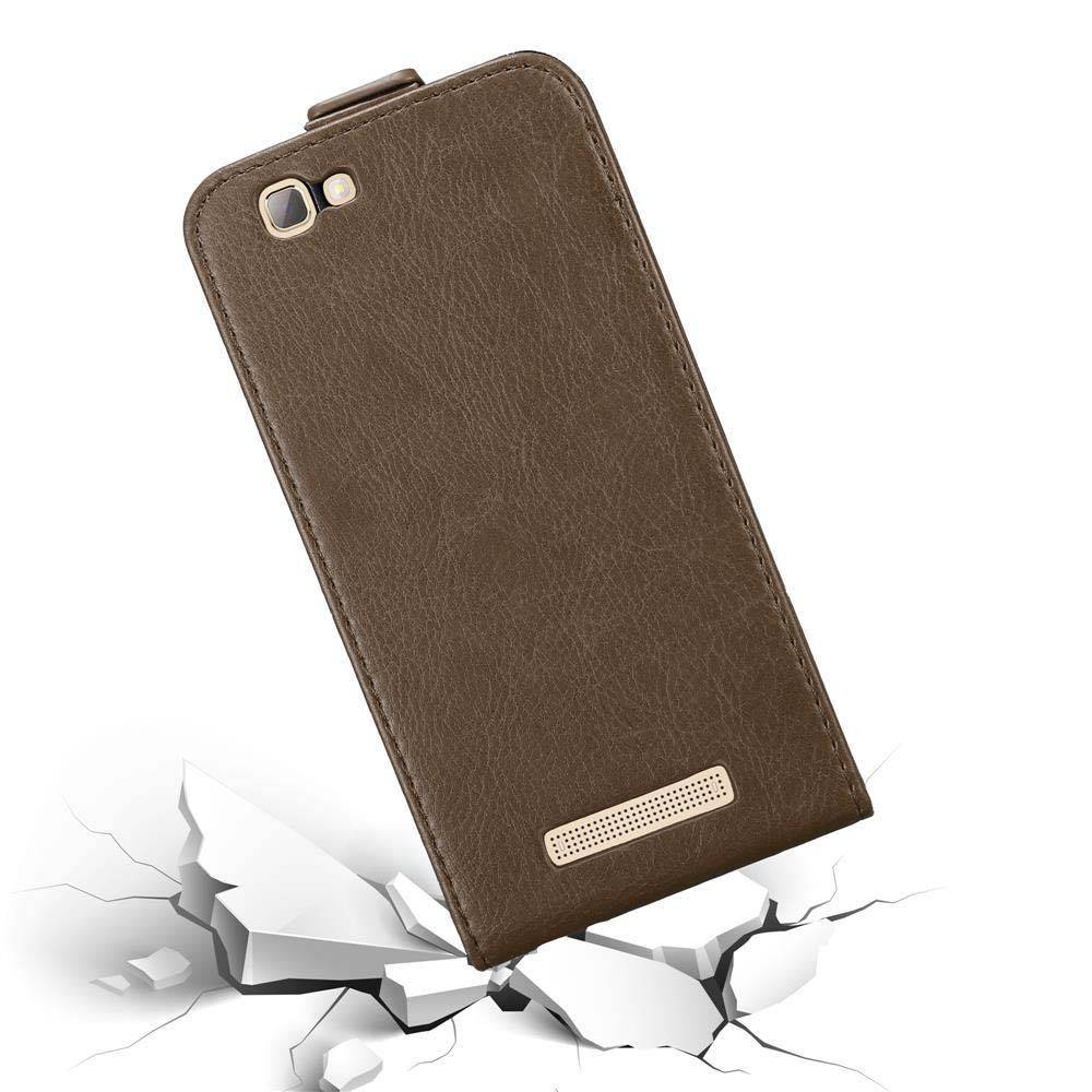 Cadorabo Hülle für ZTE Blade A612 Schutz Hülle in Braun Flip Etui Handyhülle Case Cover