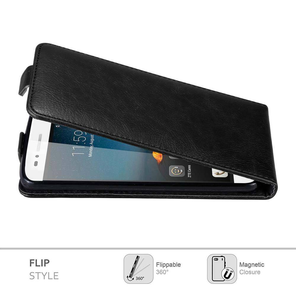 Cadorabo Hülle für ZTE Blade A612 Schutz Hülle in Schwarz Flip Etui Handyhülle Case Cover