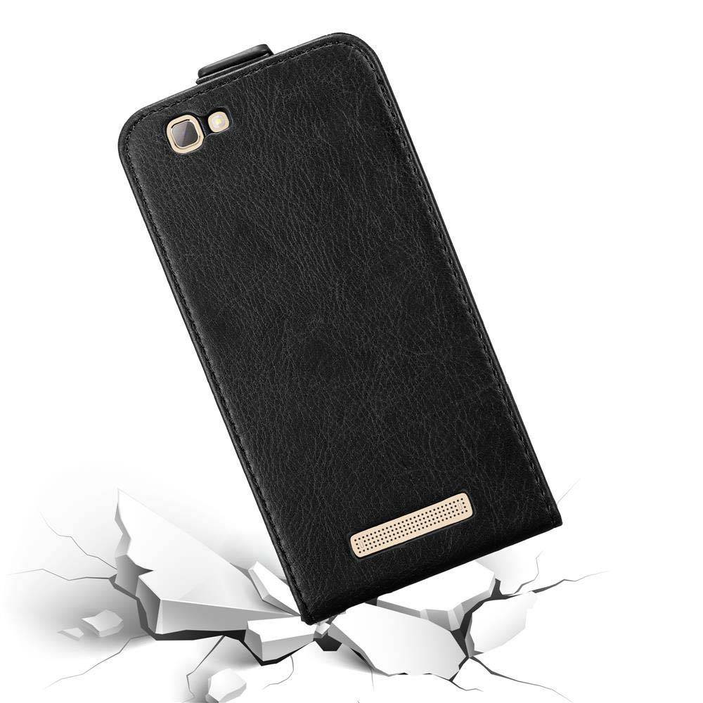 Cadorabo Hülle für ZTE Blade A612 Schutz Hülle in Schwarz Flip Etui Handyhülle Case Cover