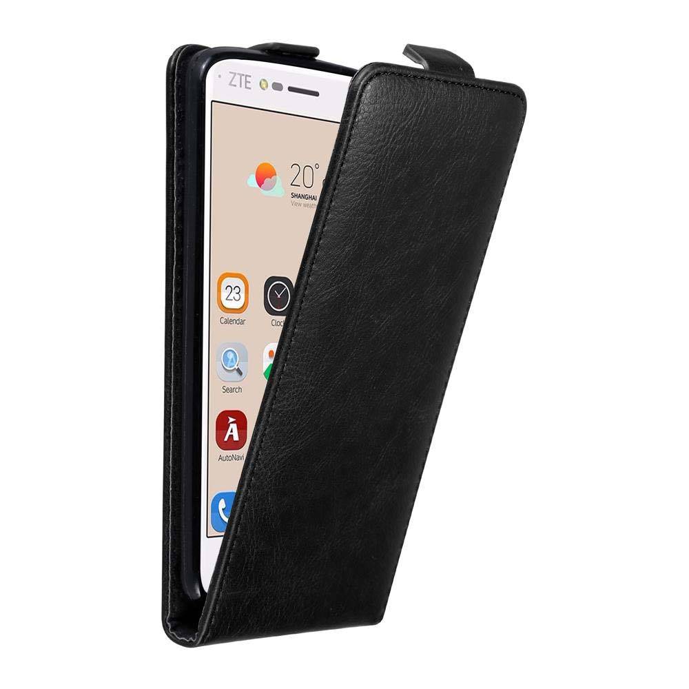 Cadorabo Hülle für ZTE Blade V8 Schutz Hülle in Schwarz Flip Etui Handyhülle Case Cover
