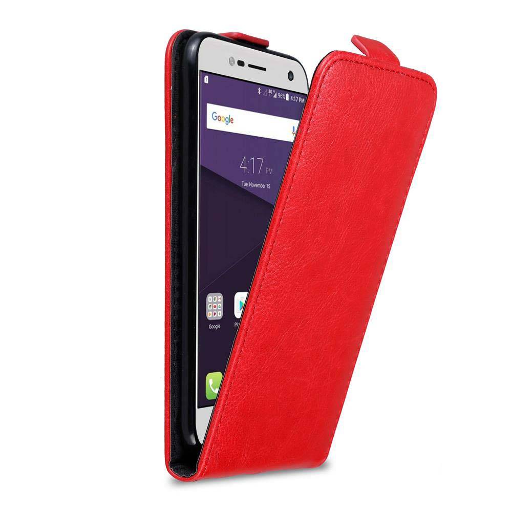 Cadorabo Hülle für ZTE Blade V8 MINI Schutz Hülle in Rot Flip Etui Handyhülle Case Cover