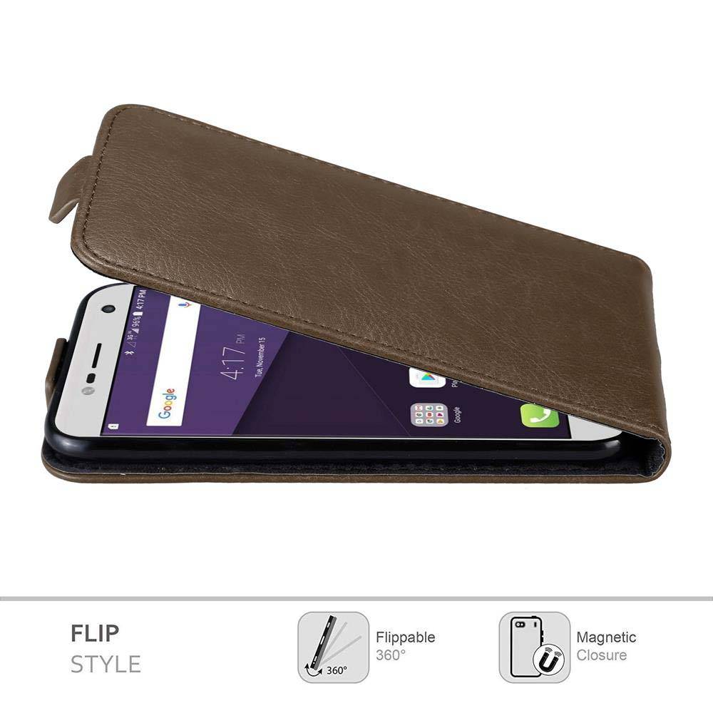 Cadorabo Hülle für ZTE Blade V8 MINI Schutz Hülle in Braun Flip Etui Handyhülle Case Cover