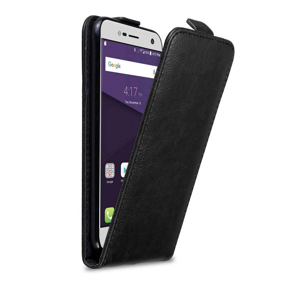 Cadorabo Hülle für ZTE Blade V8 MINI Schutz Hülle in Schwarz Flip Etui Handyhülle Case Cover