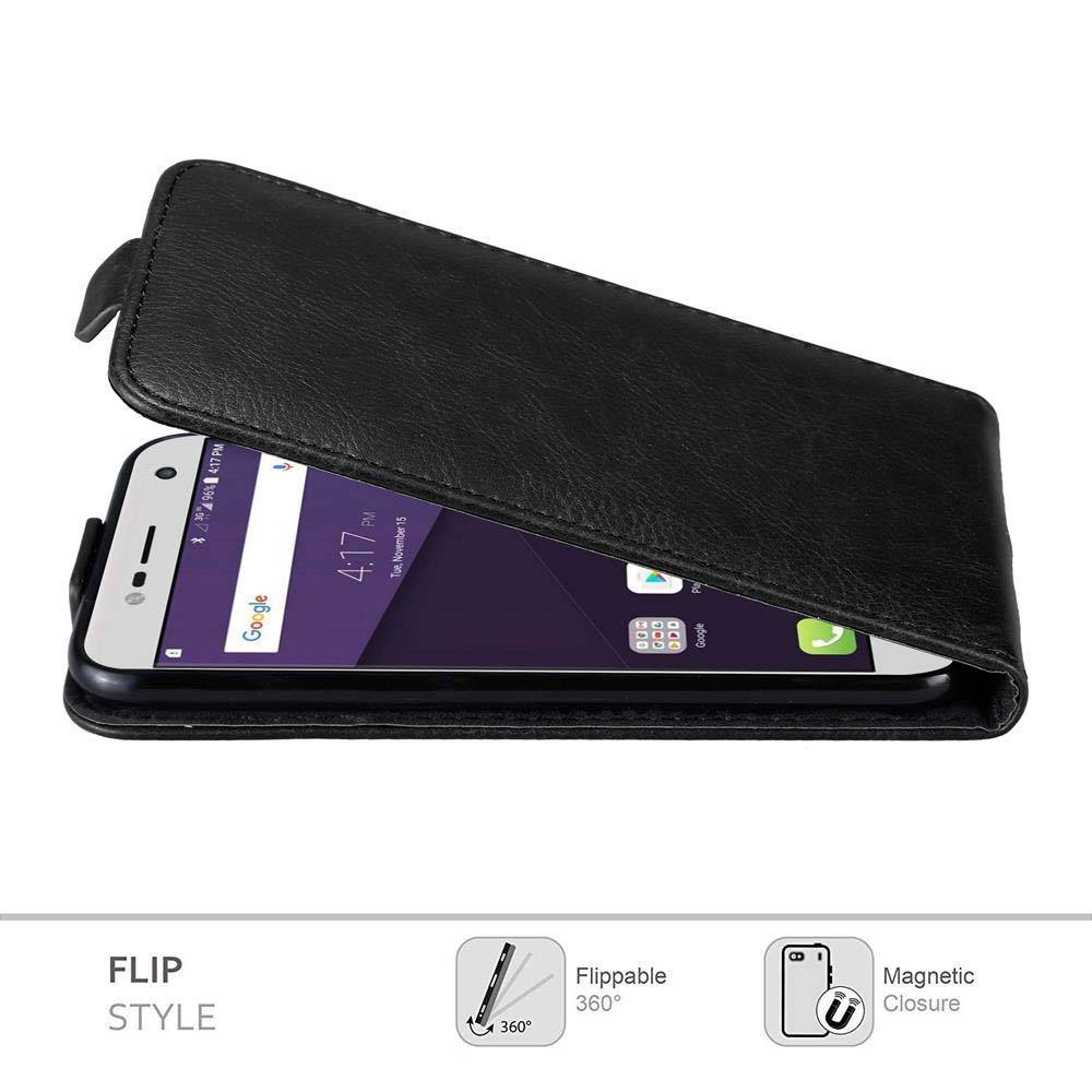 Cadorabo Hülle für ZTE Blade V8 MINI Schutz Hülle in Schwarz Flip Etui Handyhülle Case Cover