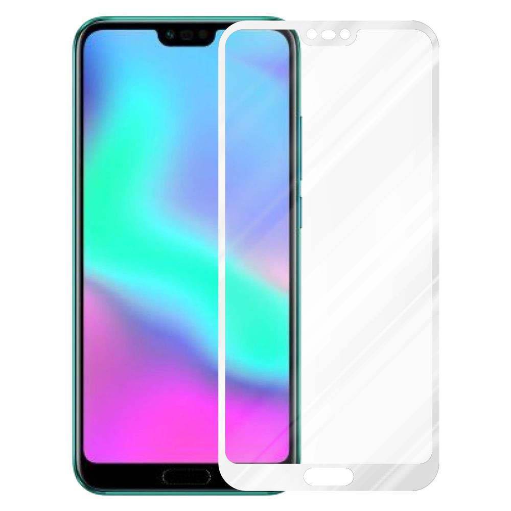 Cadorabo Panzerfolie für Honor 10 Schutzfolie in Weiß Vollbild Folie Tempered Display Schutzglas