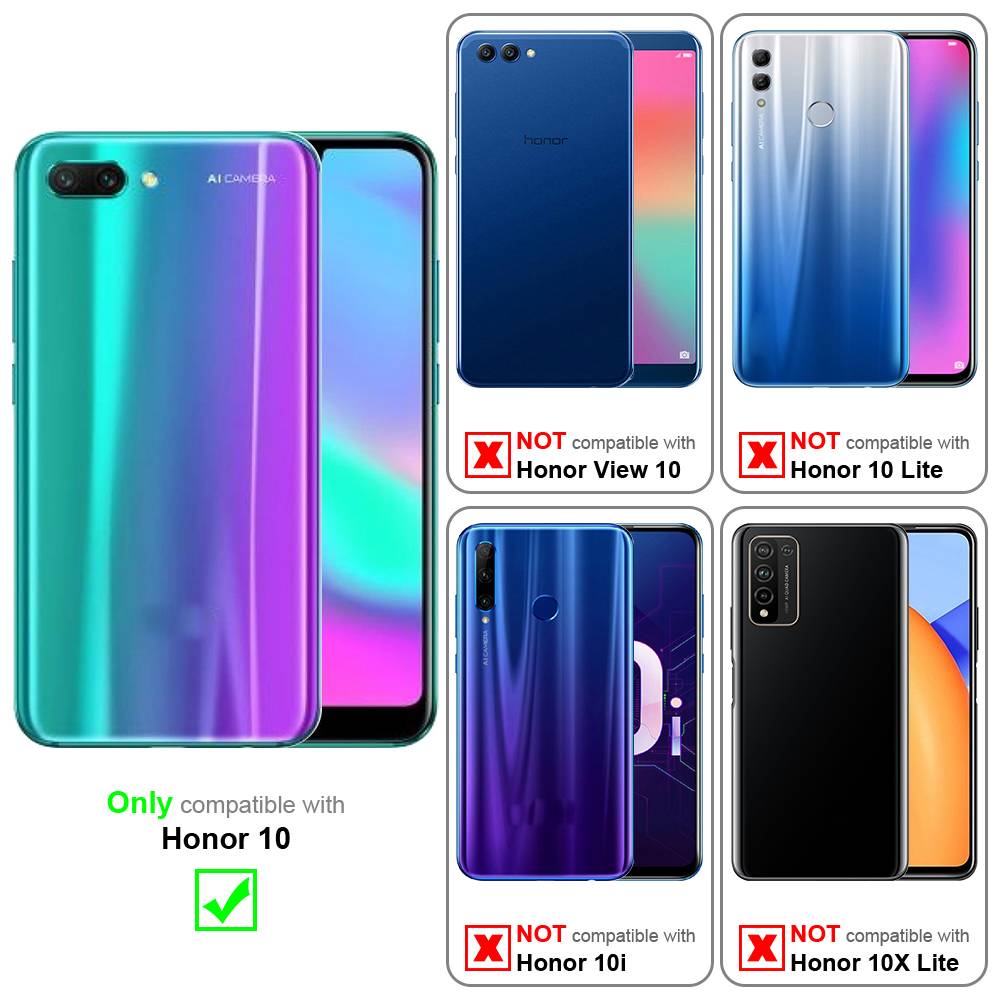 Cadorabo Panzerfolie für Honor 10 Schutzfolie in Weiß Vollbild Folie Tempered Display Schutzglas