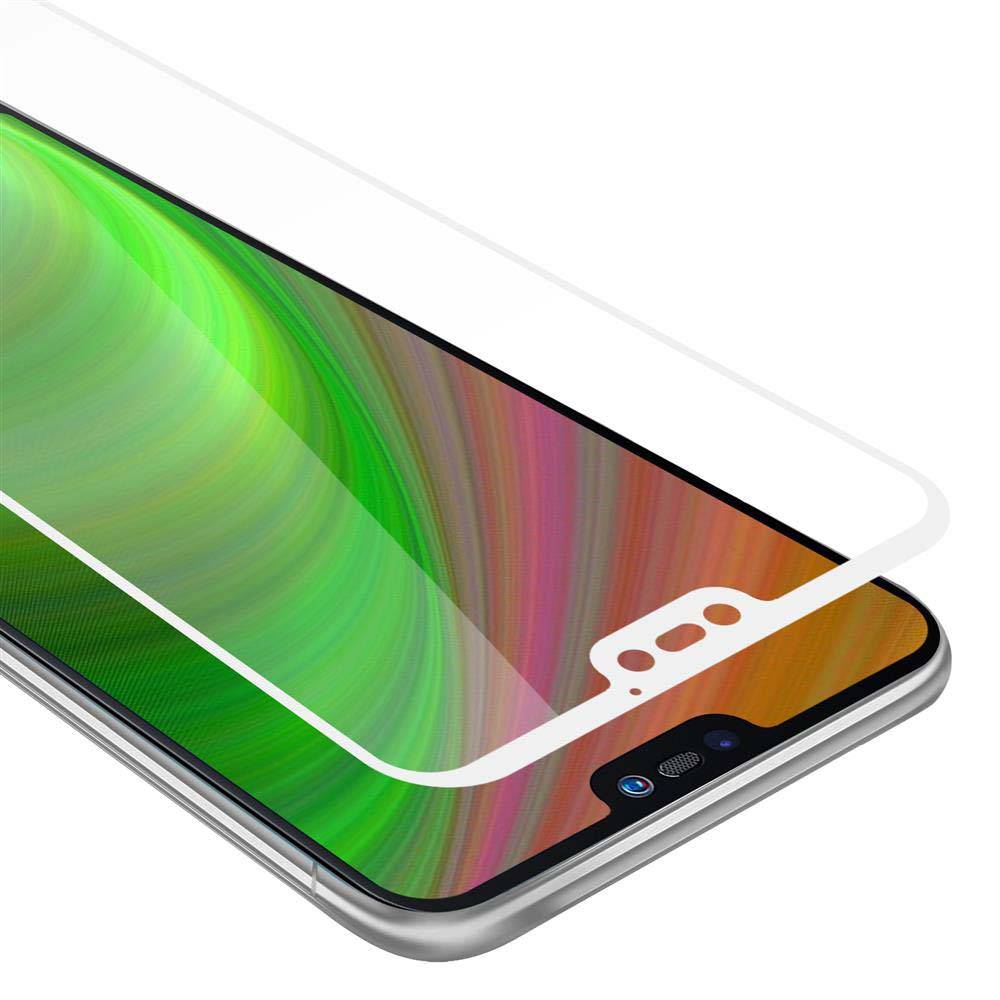 Cadorabo Panzerfolie für Huawei P20 LITE Schutzfolie in Weiß Vollbild Folie Tempered Display Schutzglas