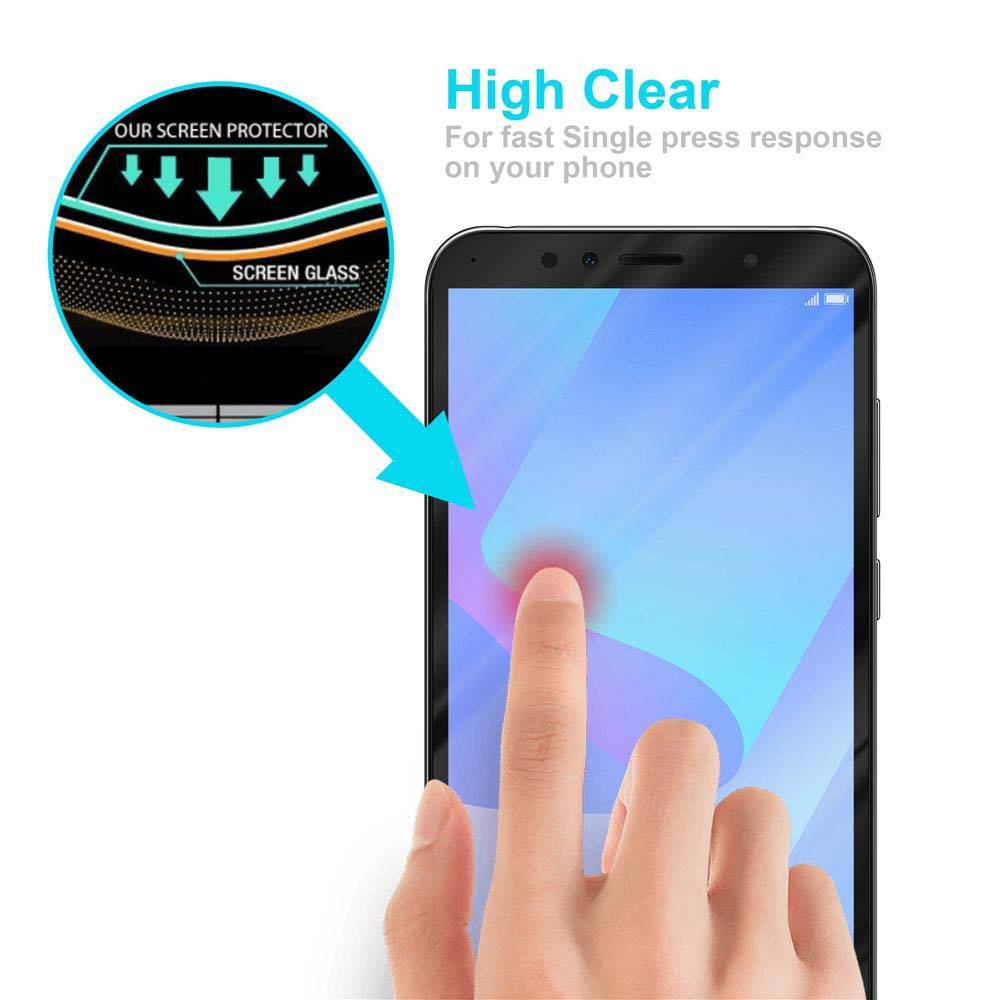 Cadorabo Panzerfolie für Huawei Y6 Prime 2018 Schutzfolie in Schwarz Vollbild Folie Tempered Display Schutzglas