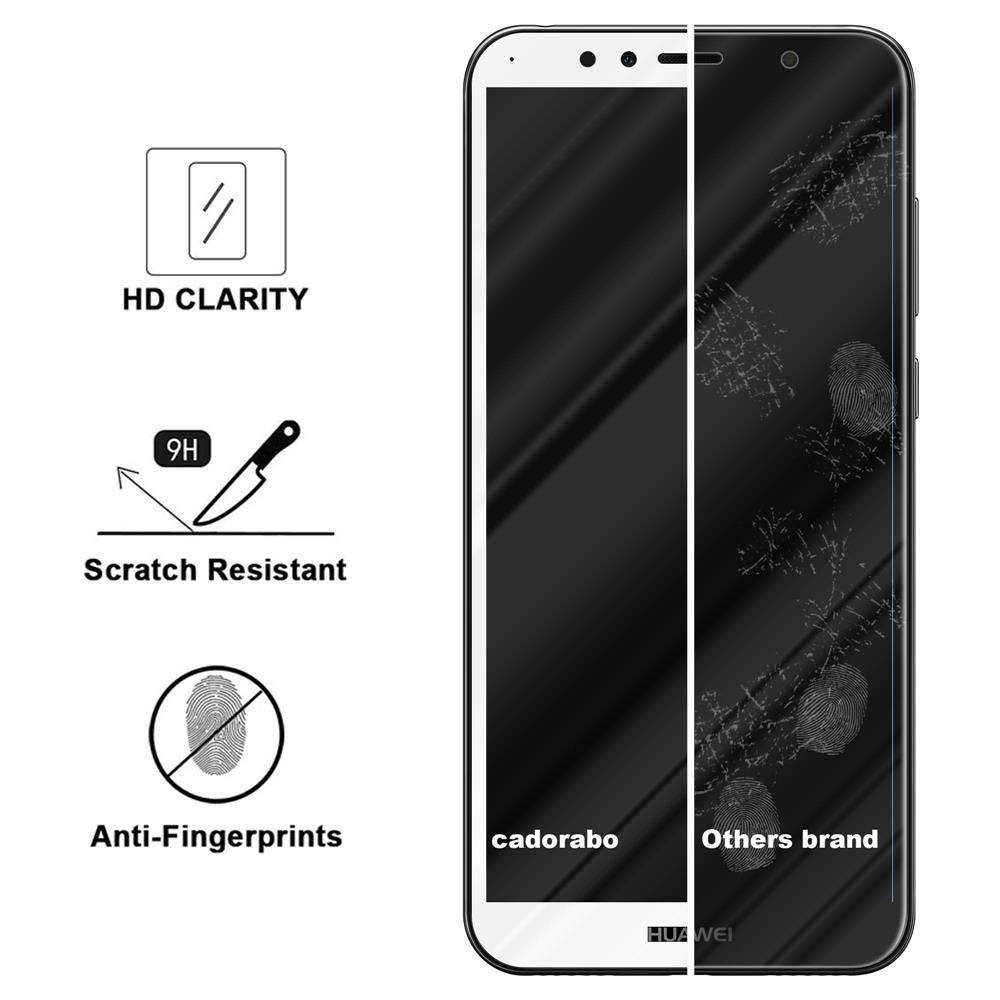Cadorabo Panzerfolie für Huawei Y6 Prime 2018 Schutzfolie in Weiß Vollbild Folie Tempered Display Schutzglas