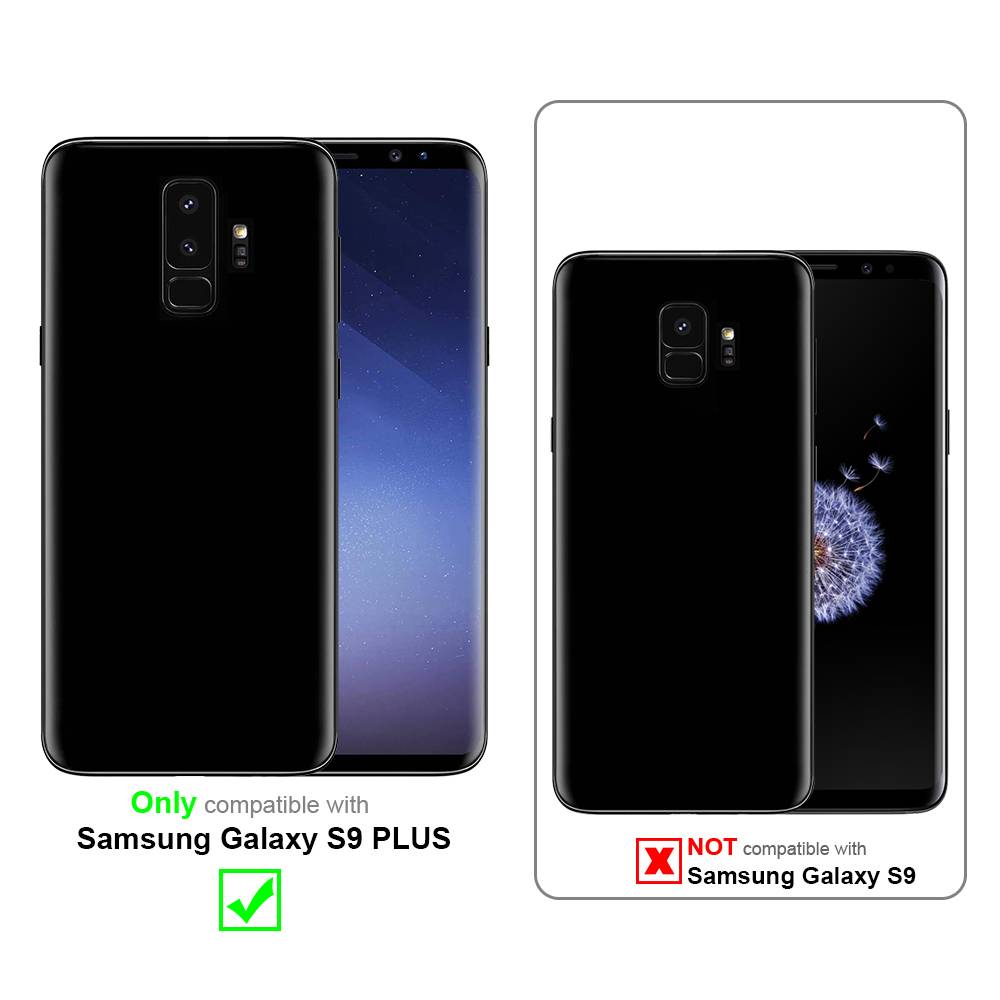 Cadorabo Panzerfolie für Samsung Galaxy S9 PLUS Schutzfolie in Schwarz Vollbild Folie Tempered Display Schutzglas