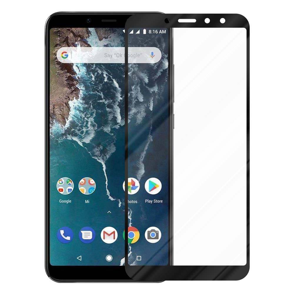 Cadorabo Panzerfolie für Xiaomi Mi A2 / 6X Schutzfolie in Schwarz Vollbild Folie Tempered Display Schutzglas