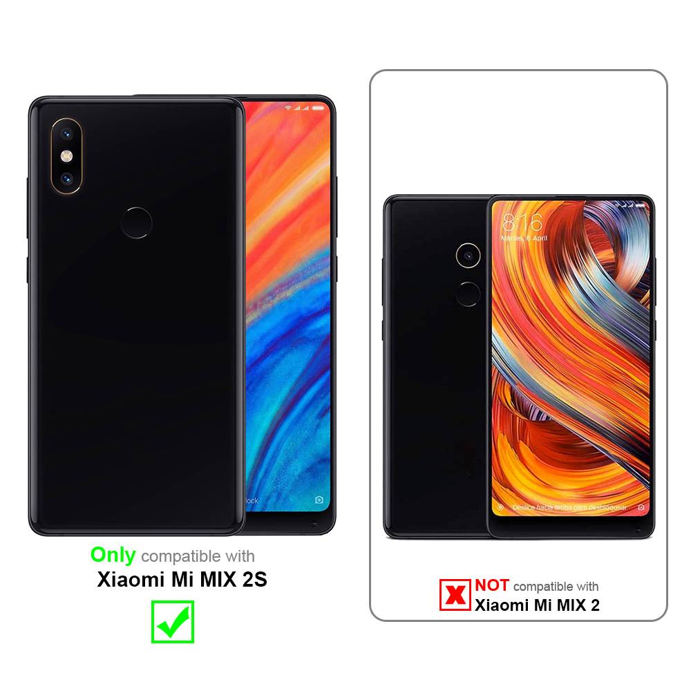 Cadorabo Panzerfolie für Xiaomi Mi Mix 2S Schutzfolie in Schwarz Vollbild Folie Tempered Display Schutzglas
