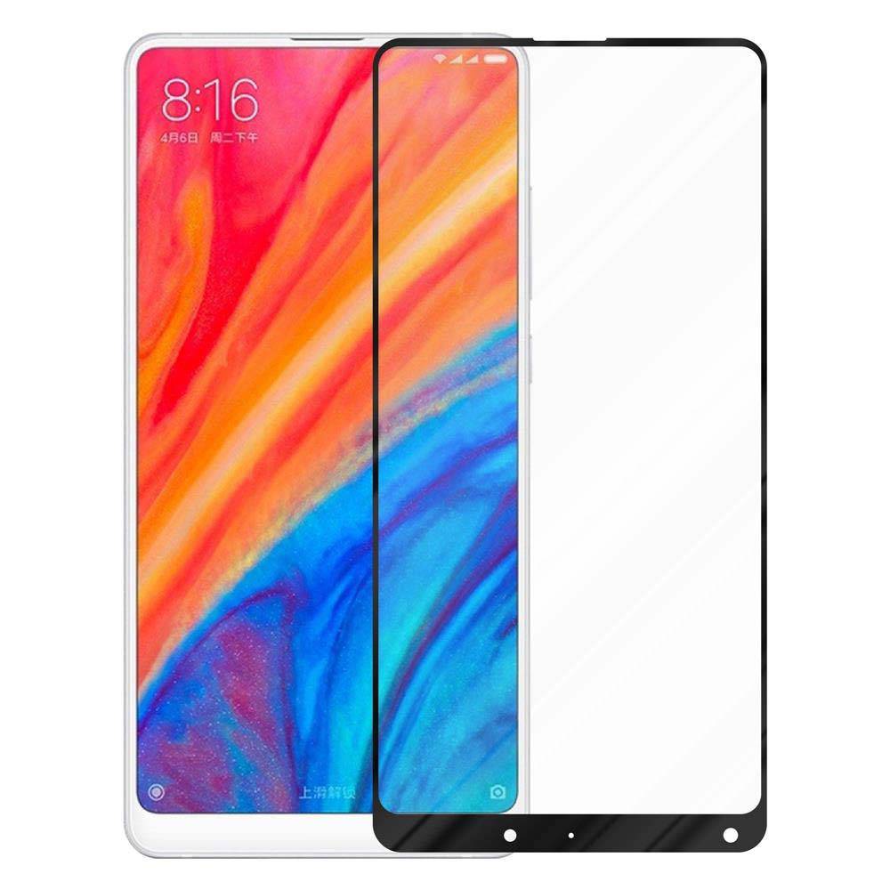 Cadorabo Panzerfolie für Xiaomi Mi Mix 2S Schutzfolie in Schwarz Vollbild Folie Tempered Display Schutzglas