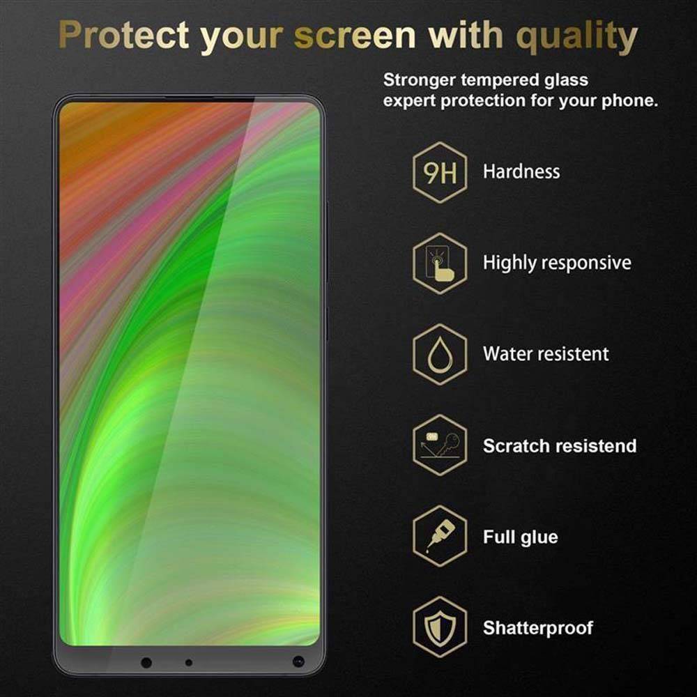 Cadorabo Panzerfolie für Xiaomi Mi Mix 2S Schutzfolie in Schwarz Vollbild Folie Tempered Display Schutzglas