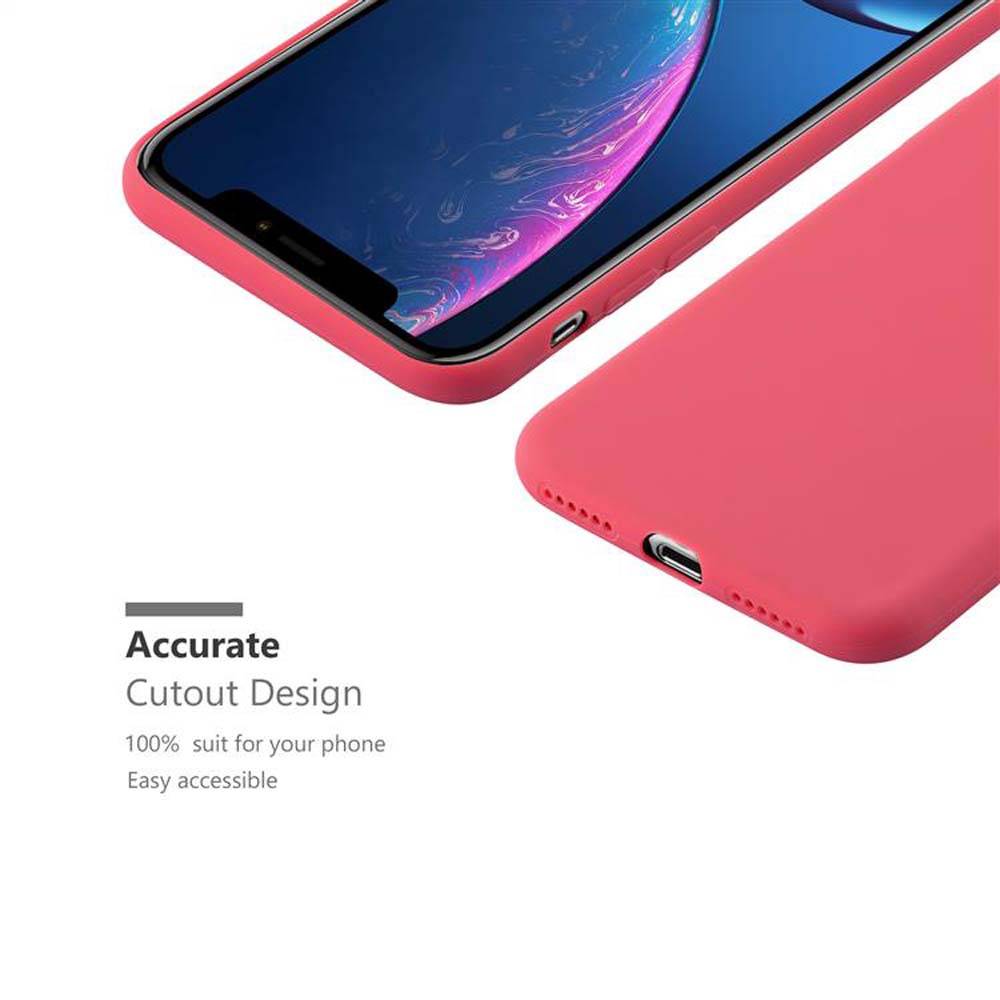 Cadorabo Hülle für Apple iPhone XR Schutzhülle in Rot Handyhülle TPU Silikon Etui Case Cover