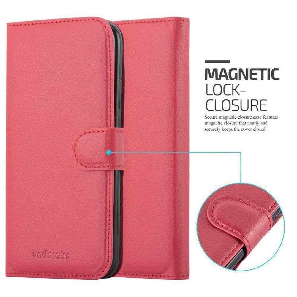 Cadorabo Hülle für Apple iPhone XR Schutz Hülle in Rot Handyhülle Etui Case Cover Magnetverschluss