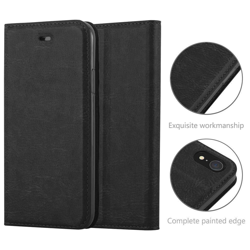 Cadorabo Hülle für Apple iPhone XR Schutz Hülle in Schwarz Handyhülle Etui Case Cover Magnetverschluss