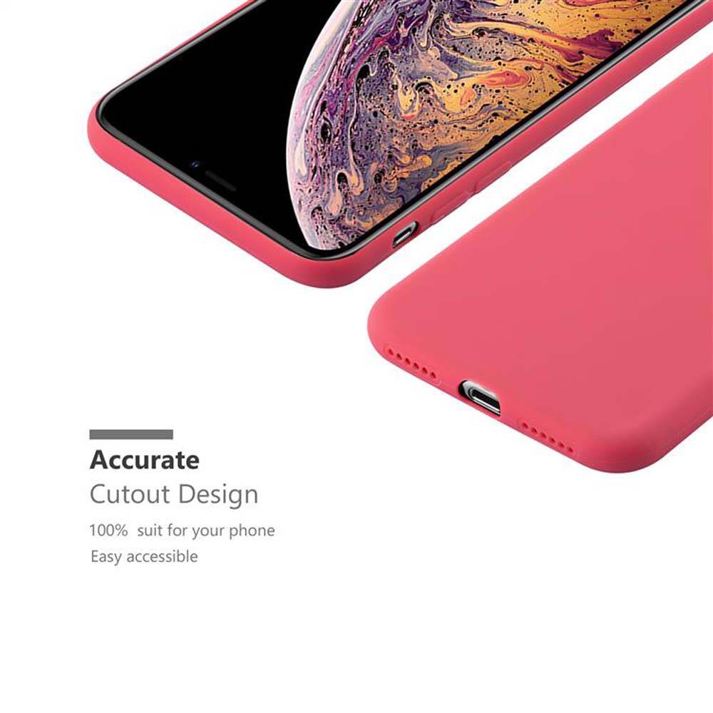 Cadorabo Hülle für Apple iPhone XS MAX Schutzhülle in Rot Handyhülle TPU Silikon Etui Case Cover