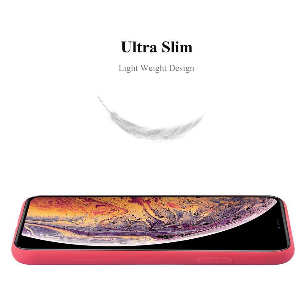 Cadorabo Hülle für Apple iPhone XS MAX Schutzhülle in Rot Handyhülle TPU Silikon Etui Case Cover