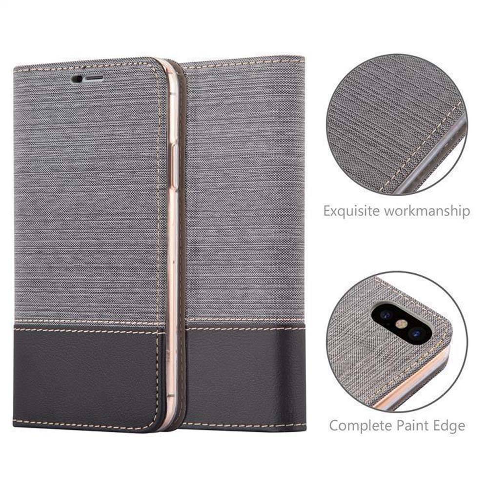 Cadorabo Hülle für Apple iPhone XS MAX Schutzhülle in Grau Handy Hülle Etui Book Case Cover