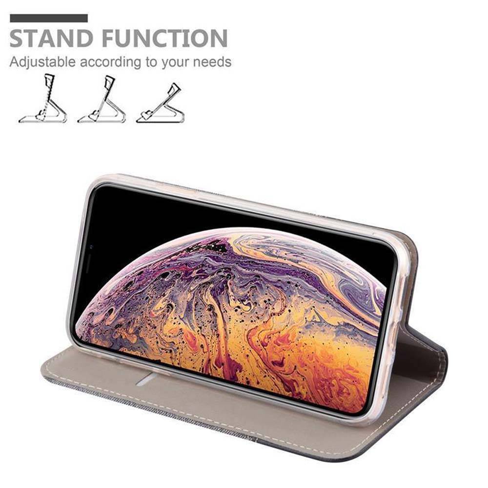Cadorabo Hülle für Apple iPhone XS MAX Schutzhülle in Grau Handy Hülle Etui Book Case Cover