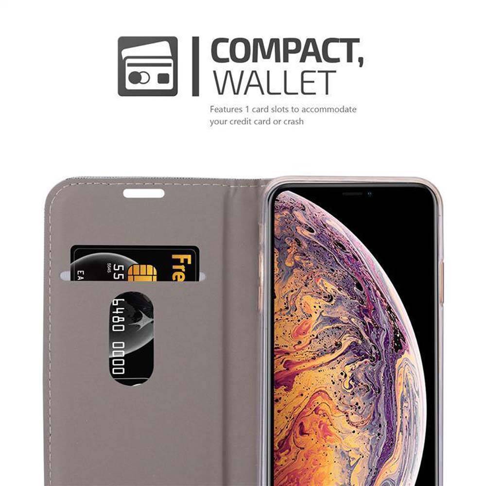 Cadorabo Hülle für Apple iPhone XS MAX Schutzhülle in Grau Handy Hülle Etui Book Case Cover