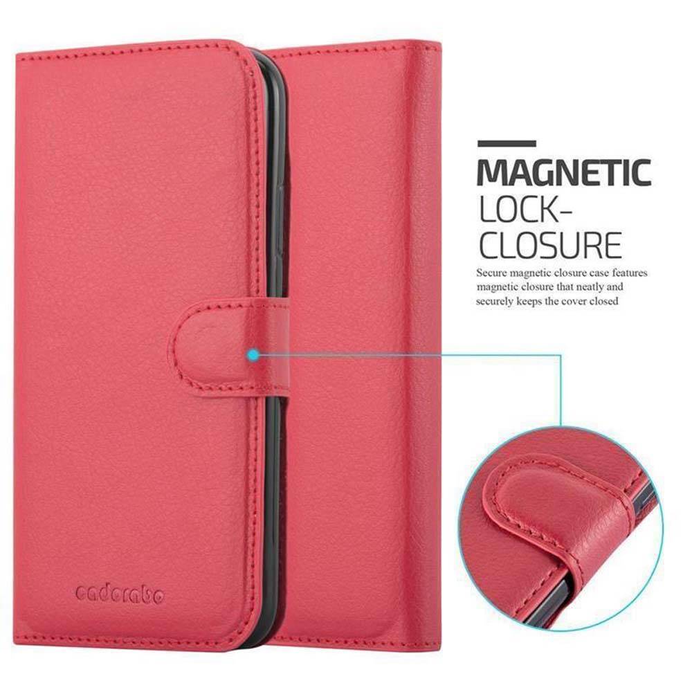 Cadorabo Hülle für Apple iPhone XS MAX Schutz Hülle in Rot Handyhülle Etui Case Cover Magnetverschluss